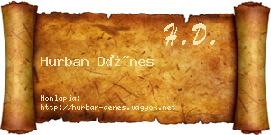 Hurban Dénes névjegykártya