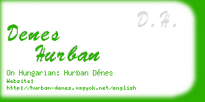 denes hurban business card